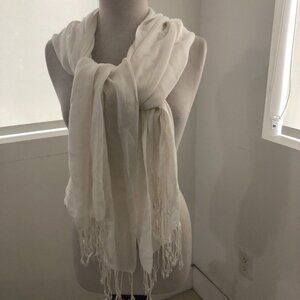 Off White pashmina scarf  Shawl 100 viscose.